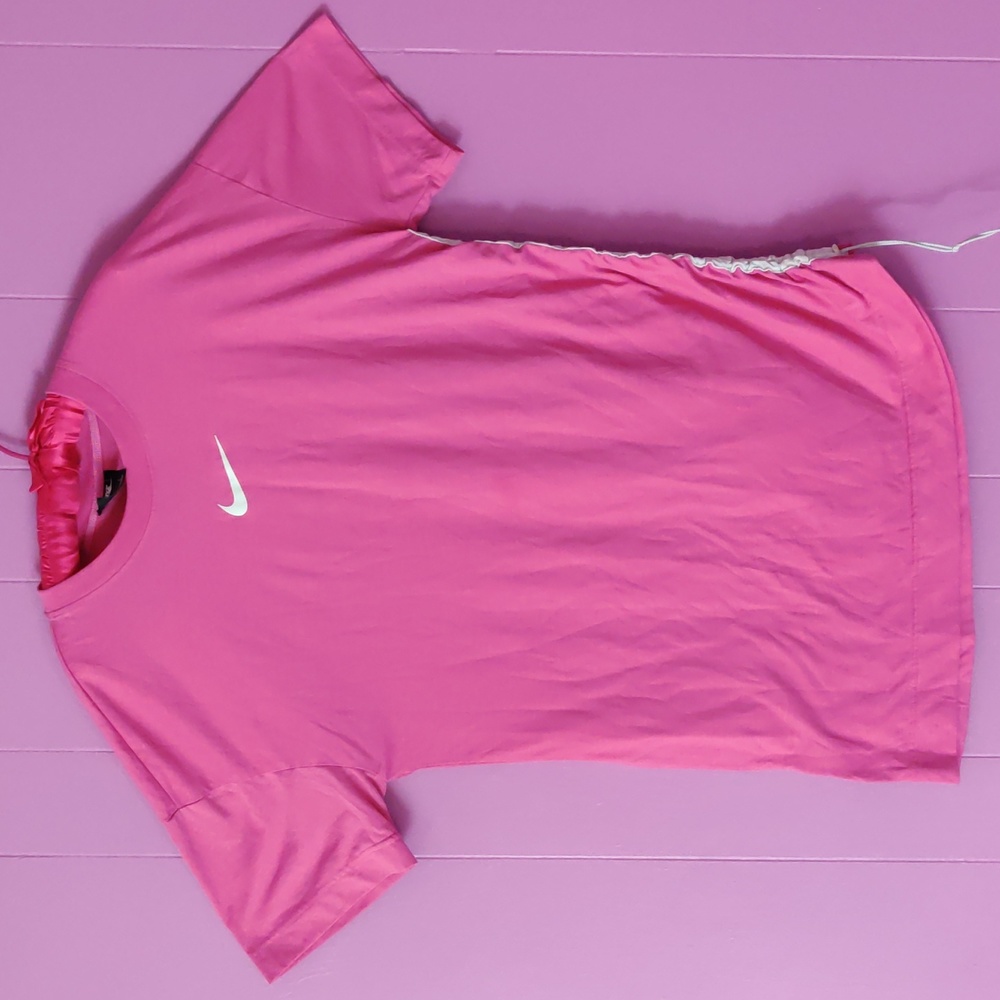 Nike hot pink ruched t shirt dress/tunic